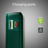 SBS - 20W LCD PowerBank m. 1x USB-A & 1x USB-C - 10.000 mAh - Grön