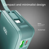 SBS - 20W LCD PowerBank m. 1x USB-A & 1x USB-C - 10.000 mAh - Ljusblå