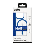 SBS iPhone 16 Pro Max Mag Frame Skal - MagSafe Kompatibel - Genomskinlig / Blå