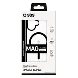 SBS iPhone 16 Plus Mag Frame Skal - MagSafe Kompatibel - Genomskinlig / Svart