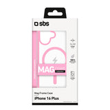 SBS iPhone 16 Plus Mag Frame Skal - MagSafe Kompatibel - Genomskinlig / Rosa