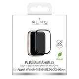 Apple Watch SE / 6 / 5 / 4 (40mm) Puro Flexible Shield Skärmskydd m. Applicerare - Genomskinlig / Svart