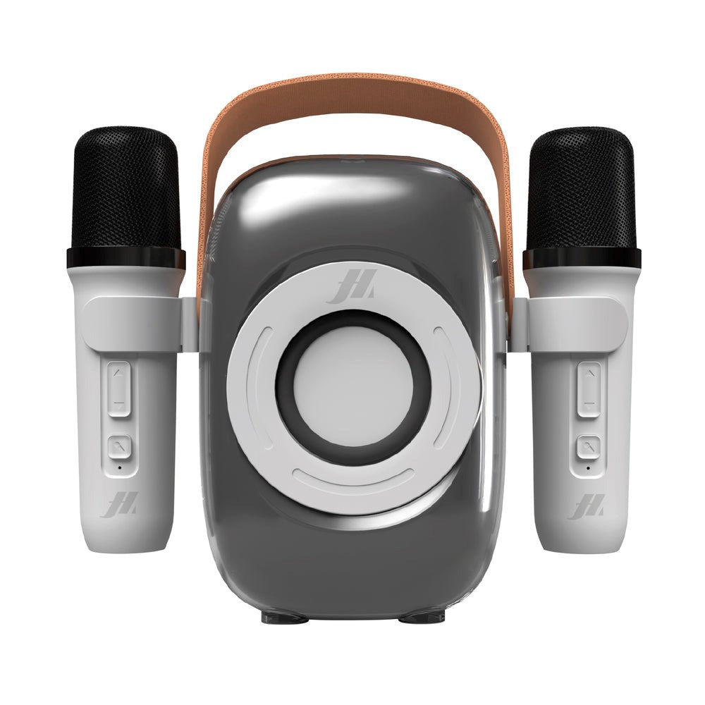 MUSIC HERO Bärbar Trådlös Karaoke Högtalare m. 2 Mikrofoner - Vit