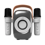 MUSIC HERO Bärbar Trådlös Karaoke Högtalare m. 2 Mikrofoner - Vit