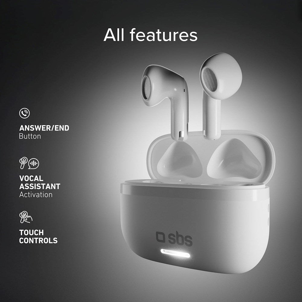 SBS Air Space True Wireless In-Ear Hörlurar med Active Noise Cancelling - Vit