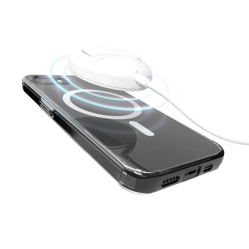 iPhone 17e / 16e PURO LITE MAG Hybrid Skal - MagSafe Kompatibel - Genomskinlig / Vit