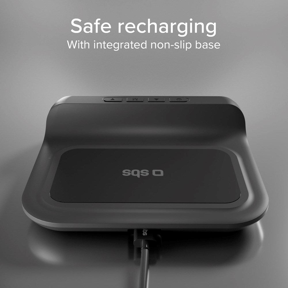 SBS 15W 2-i-1 Trådlös Laddare m. Väckarklocka - Svart