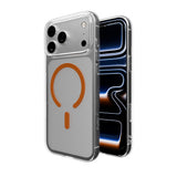 iPhone 17 Pro Max PURO LITE MAG Hybrid Skal - MagSafe Kompatibel - Genomskinlig / Orange