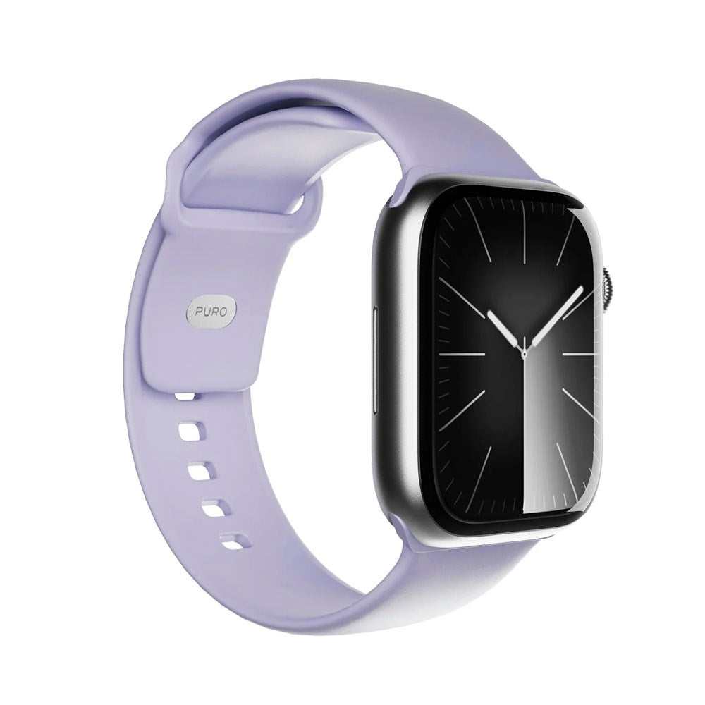 Apple Watch (38/40/SE/41/42mm) Puro ICON Silikon Klockarmband - Lavender Blue