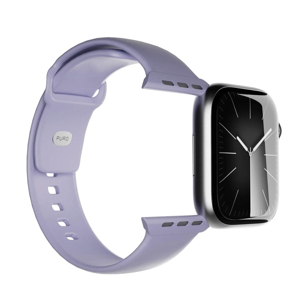 Apple Watch (38/40/SE/41/42mm) Puro ICON Silikon Klockarmband - Lavender Blue