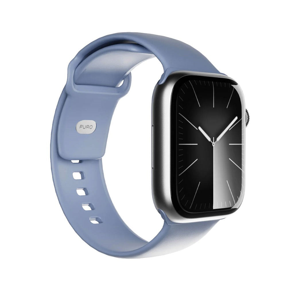 Apple Watch (38/40/SE/41/42mm) Puro ICON Silikon Klockarmband - Ice Blue