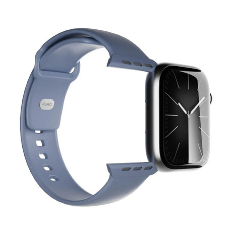 Apple Watch (38/40/SE/41/42mm) Puro ICON Silikon Klockarmband - Ice Blue