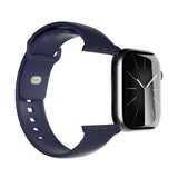 Apple Watch (42/44/SE/45/46/49mm) Puro ICON Silikon Klockarmband - Crown Blue