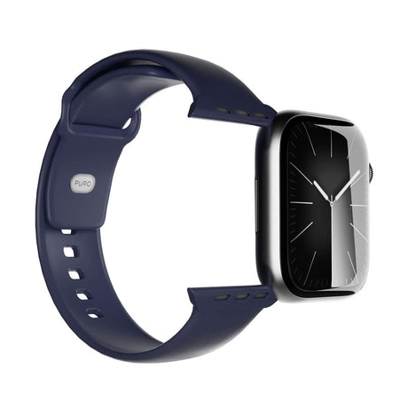 Apple Watch (42/44/SE/45/46/49mm) Puro ICON Silikon Klockarmband - Crown Blue