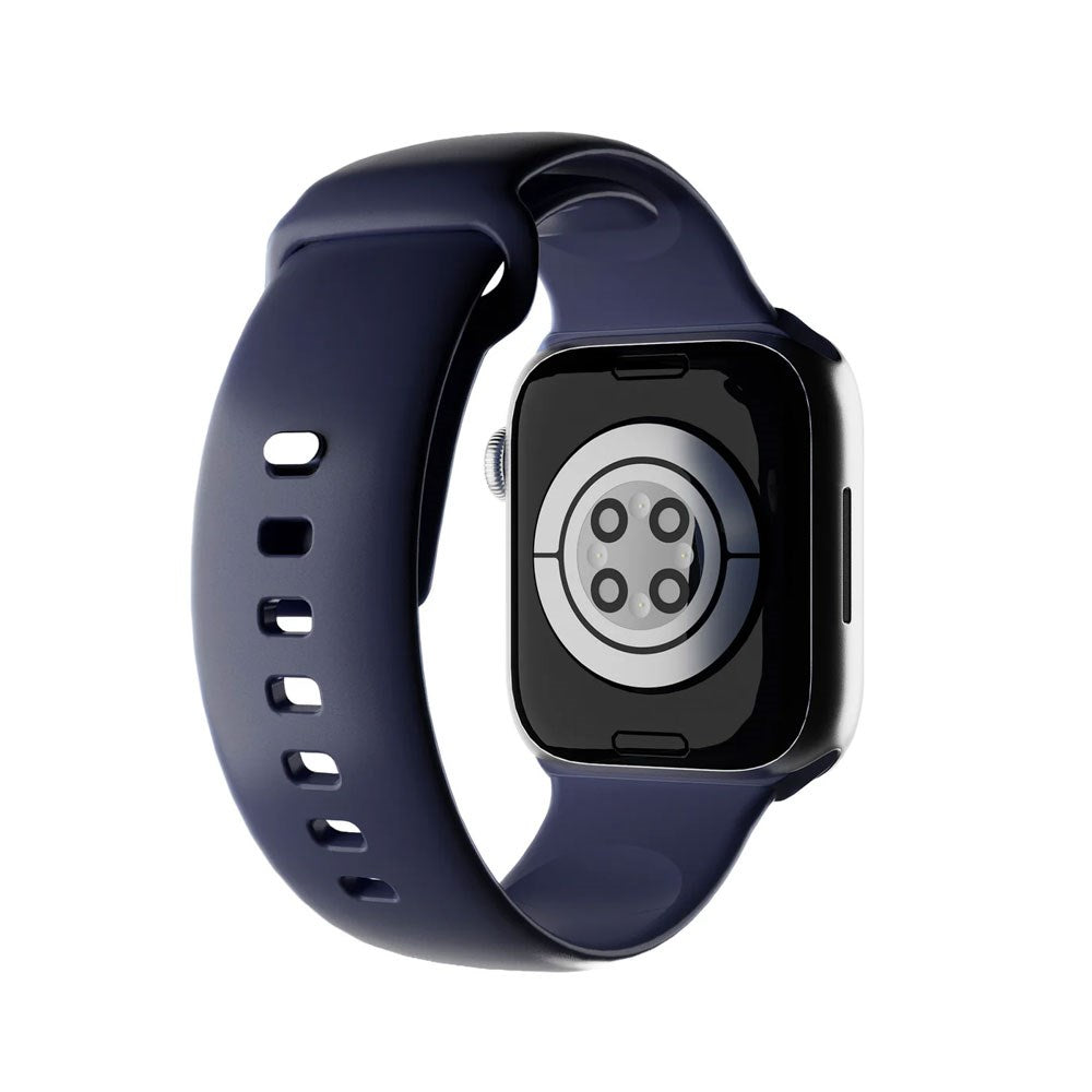 Apple Watch (42/44/SE/45/46/49mm) Puro ICON Silikon Klockarmband - Crown Blue