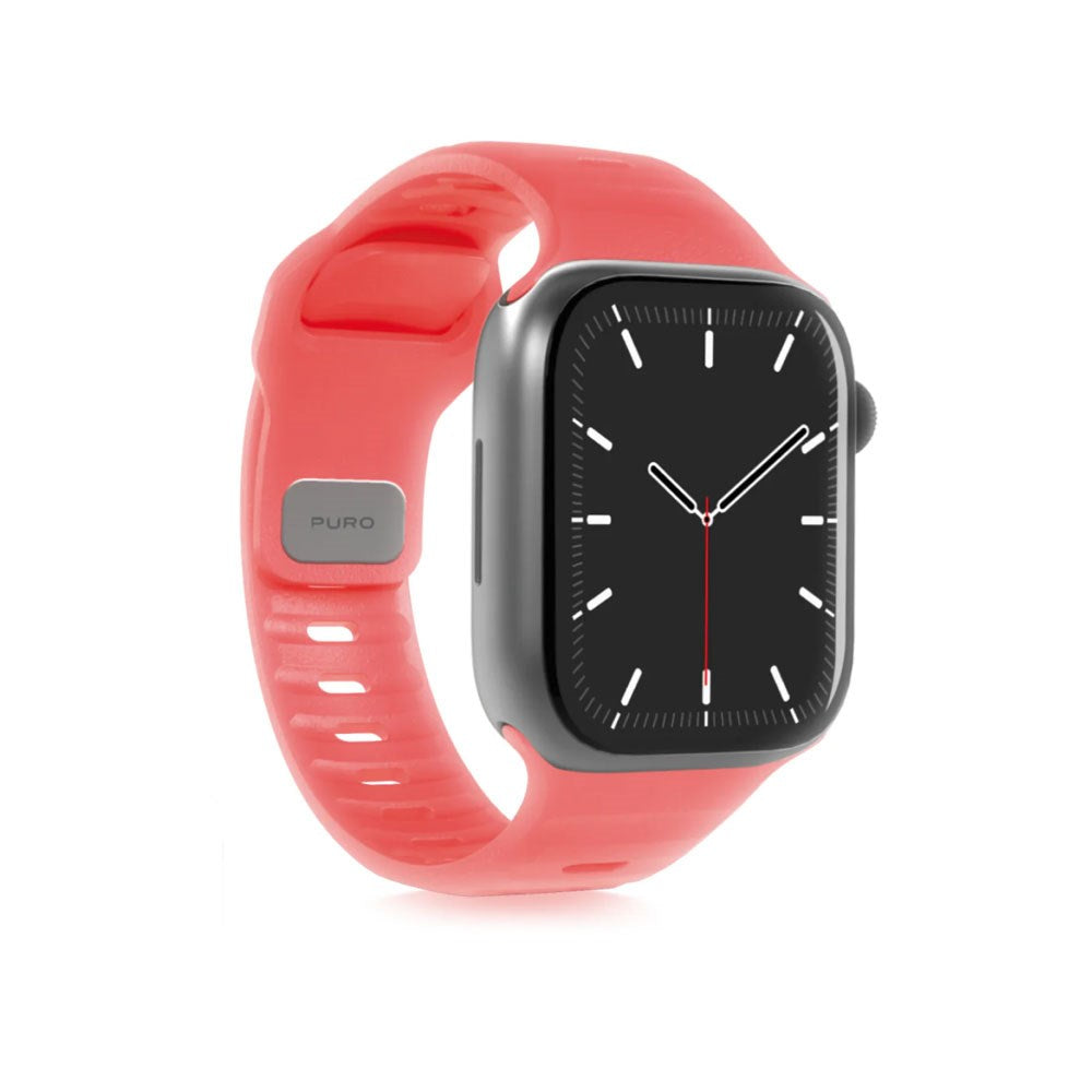 Apple Watch (38/40/SE/41/42mm) Puro GLOW Silikon Klockarmband - Orange