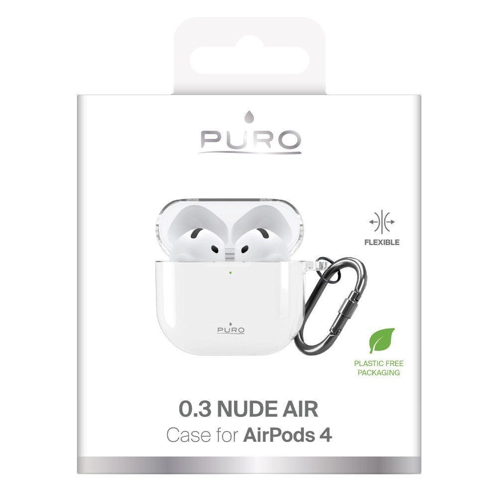 Apple AirPods (4. Gen.) PURO NUDE Ultra Slim Skal 0.3mm - Genomskinlig