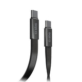 SBS 60W Platt USB-C till USB-C Kabel - 1m - Svart