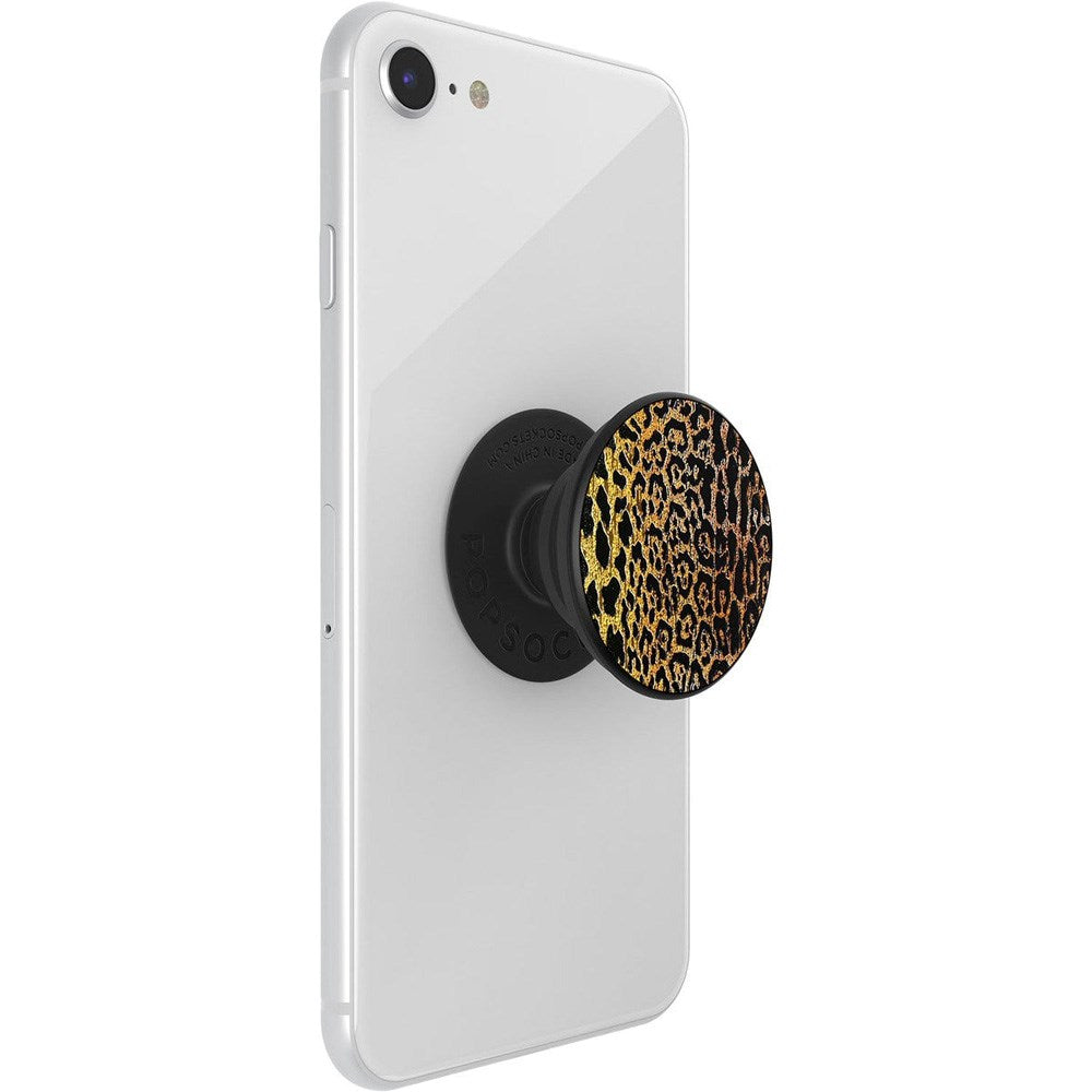 POPSOCKETS PopGrip Original Embossed Metal Leopard Avtagbart Grepp med Stativfunktion