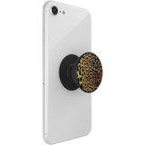 POPSOCKETS PopGrip Original Embossed Metal Leopard Avtagbart Grepp med Stativfunktion