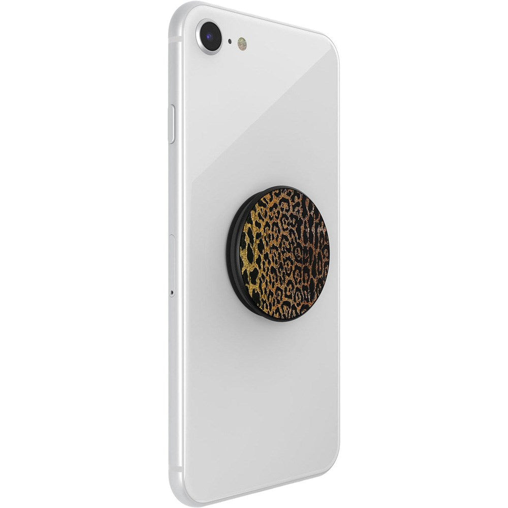POPSOCKETS PopGrip Original Embossed Metal Leopard Avtagbart Grepp med Stativfunktion