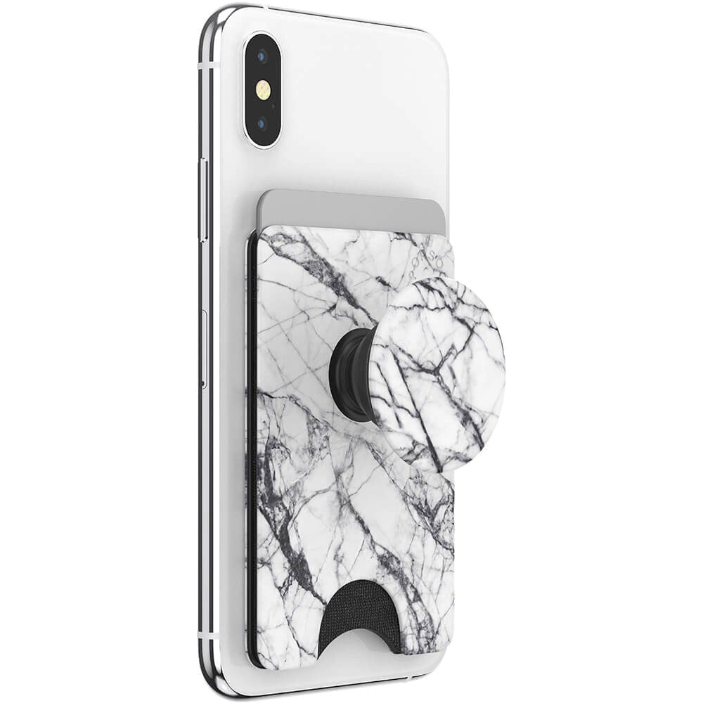 POPSOCKETS PopWallet Dove White Marble MagSafe Korthållare - Stativ & Grepp