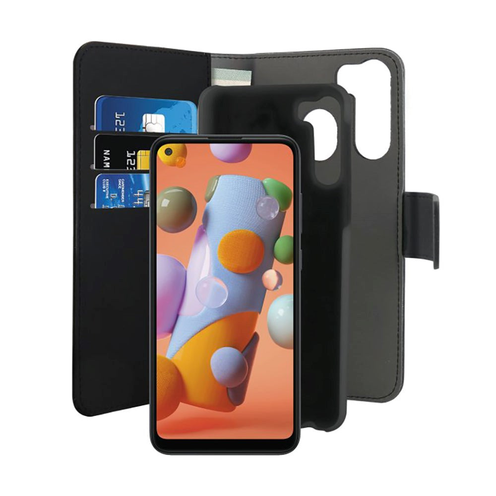 Samsung Galaxy A21 Case Puro plånbok avtagbar 2-i-1-Svart