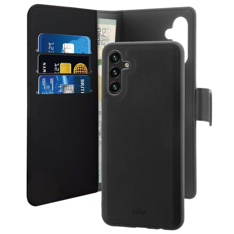 Samsung Galaxy A04s / A13 5G Puro Case Wallet Detachable 2-i-1 Plånboksfodral - Svart