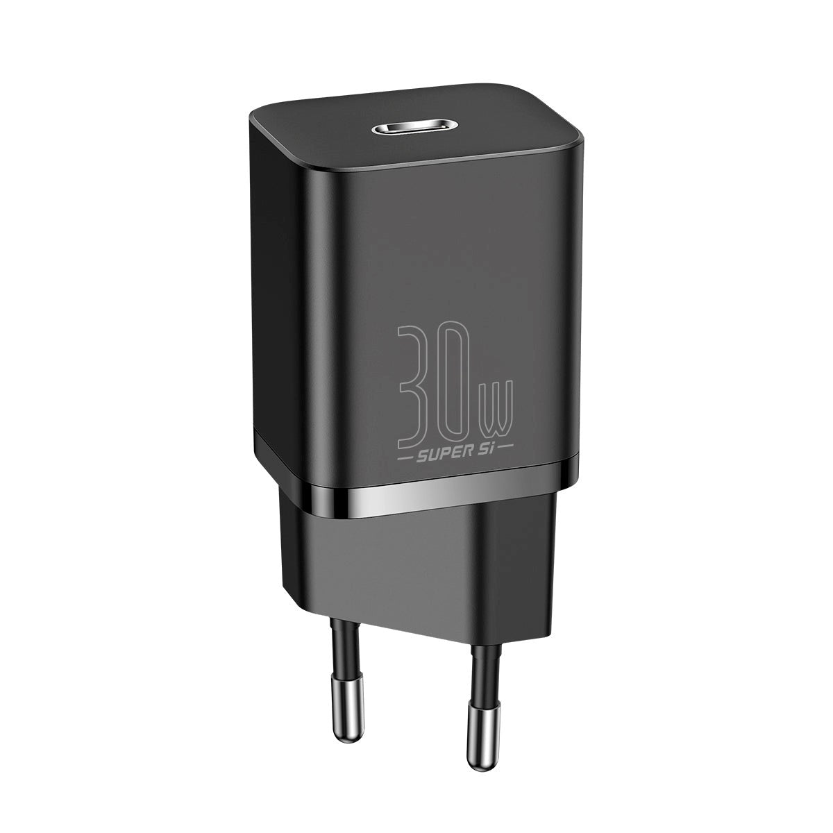 Baseus Compact 30W Väggladdare USB-C Quick Charge - Svart