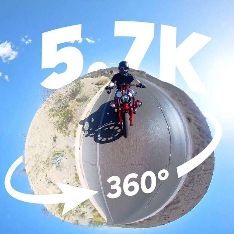 AKASO Bundle med 360-Graders Actionkamera 5.7K & Tillbehör - Svart