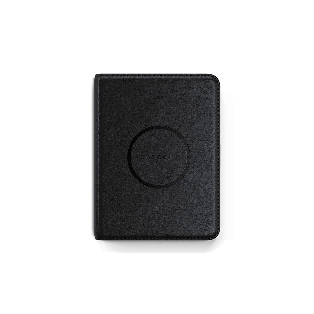 Satechi Konstläder Pass Fodral m. Korthållare & Tracker - MagSafe Kompatibel - Svart