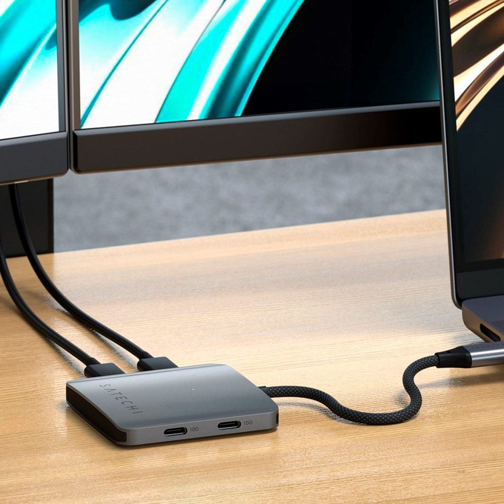 Satechi USB-C Multiportadapter med 4 x USB-C - Grå