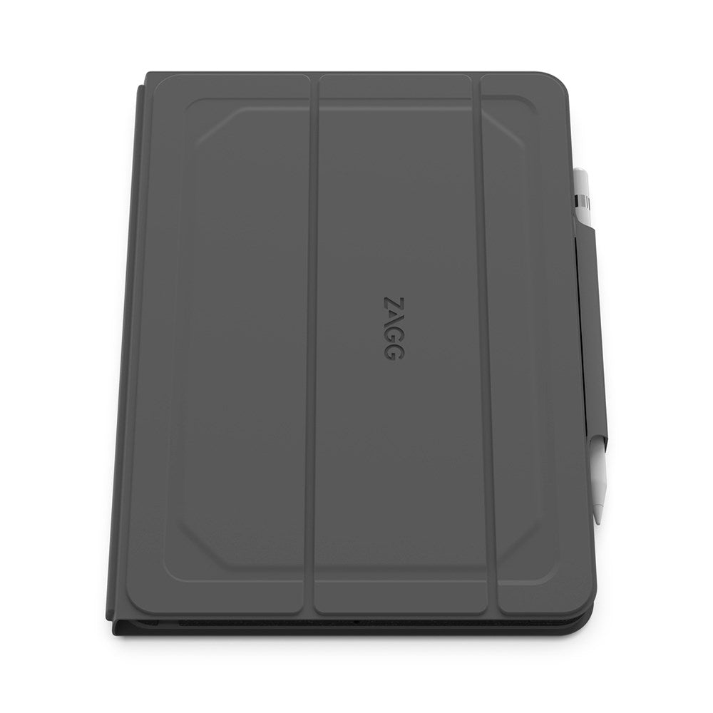 iPad 10.2" (2021 / 2020 / 2019) Zagg Rugged Messenger Tangentbord (Nordiskt) med Apple Pencil Hållare - Charcoal