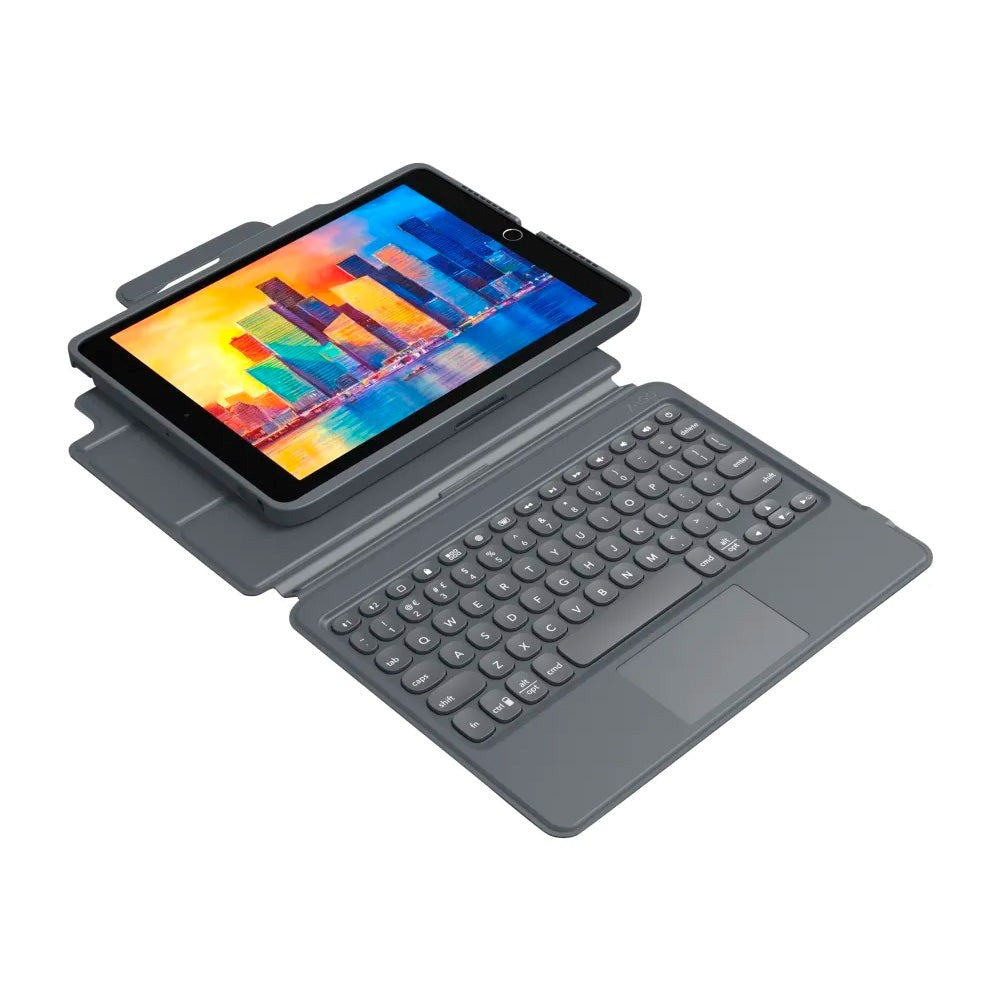 iPad 10,2" (2020/2019) Zagg Pro Keys Trackpad Keyboard (Nordisk Tangentbord med Skal) - Charcoal