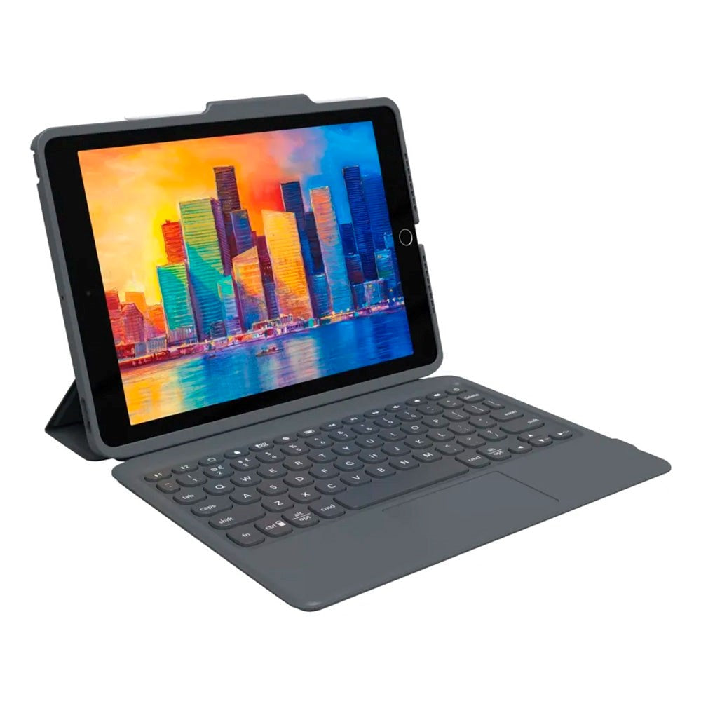 iPad 10,2" (2020/2019) Zagg Pro Keys Trackpad Keyboard (Nordisk Tangentbord med Skal) - Charcoal