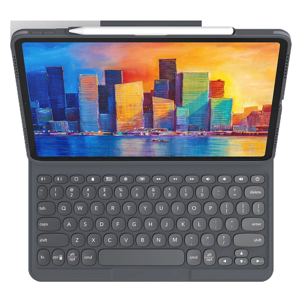 iPad Pro 12,9" ( 2021/2020 / 2018) Zagg Pro Keys Keyboard (Nordisk Tangentbord med Skal) - Charcoal