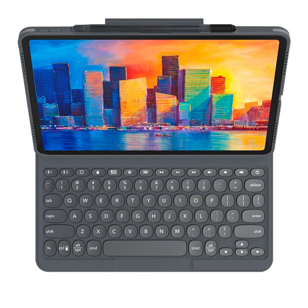 iPad Pro 11" (2022 / 2021 / 2020 / 2018) Zagg Pro Keys Keyboard (Nordisk Tangentbord med Skal) - Charcoal