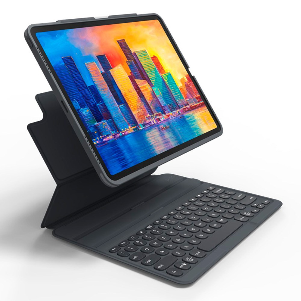 iPad Pro 11" (2022 / 2021 / 2020 / 2018) Zagg Pro Keys Keyboard (Nordisk Tangentbord med Skal) - Charcoal