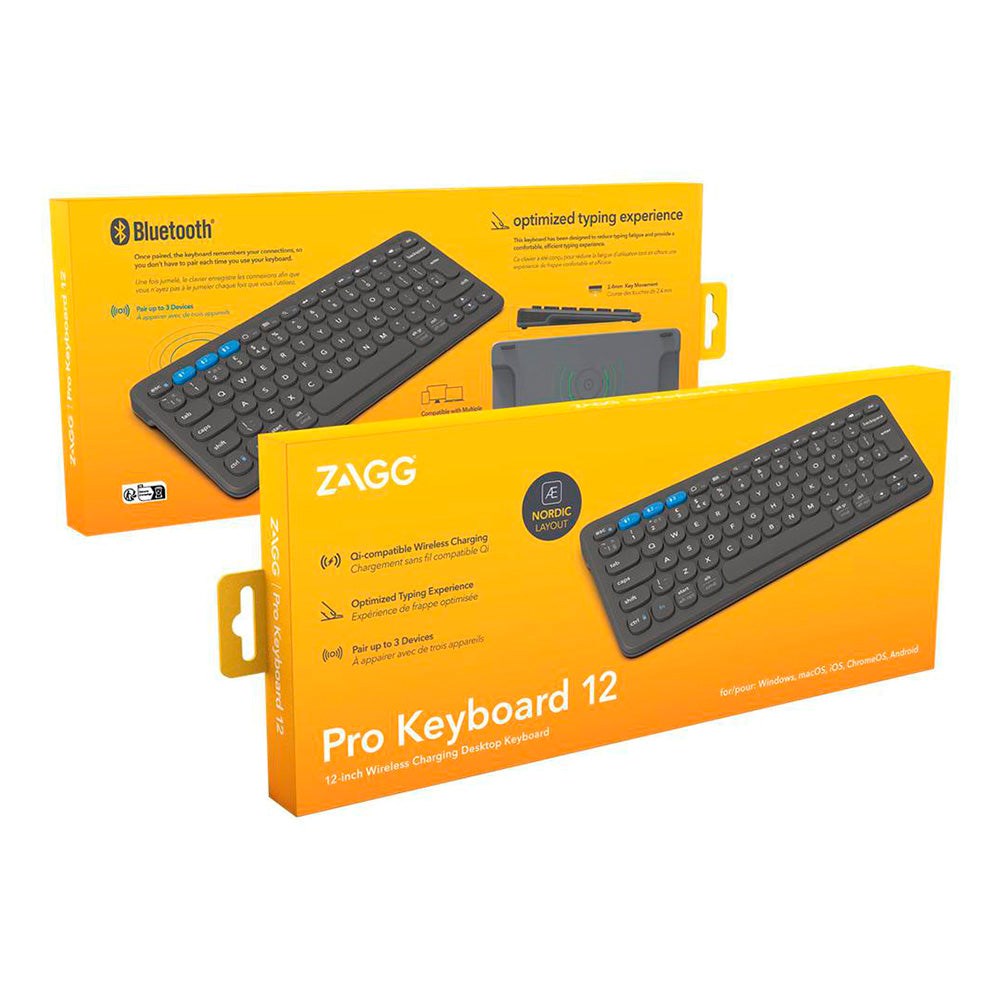 ZAGG Pro Keyboard 12 - Universal Trådlöst Bluetooth Tangentbord (Nordisk) - Svart