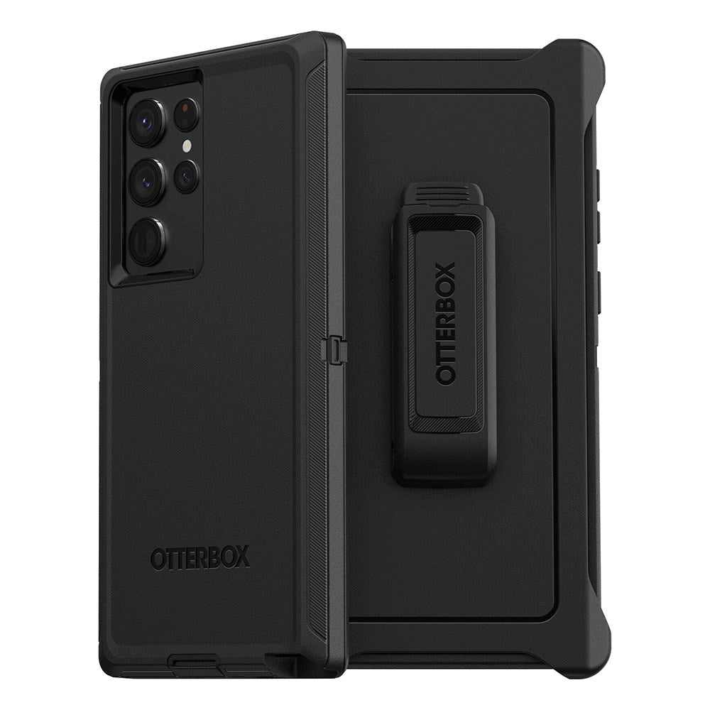 BULK - Samsung Galaxy S22 Ultra OTTERBOX Defender Series  Skal med Bältesklämma - Svart