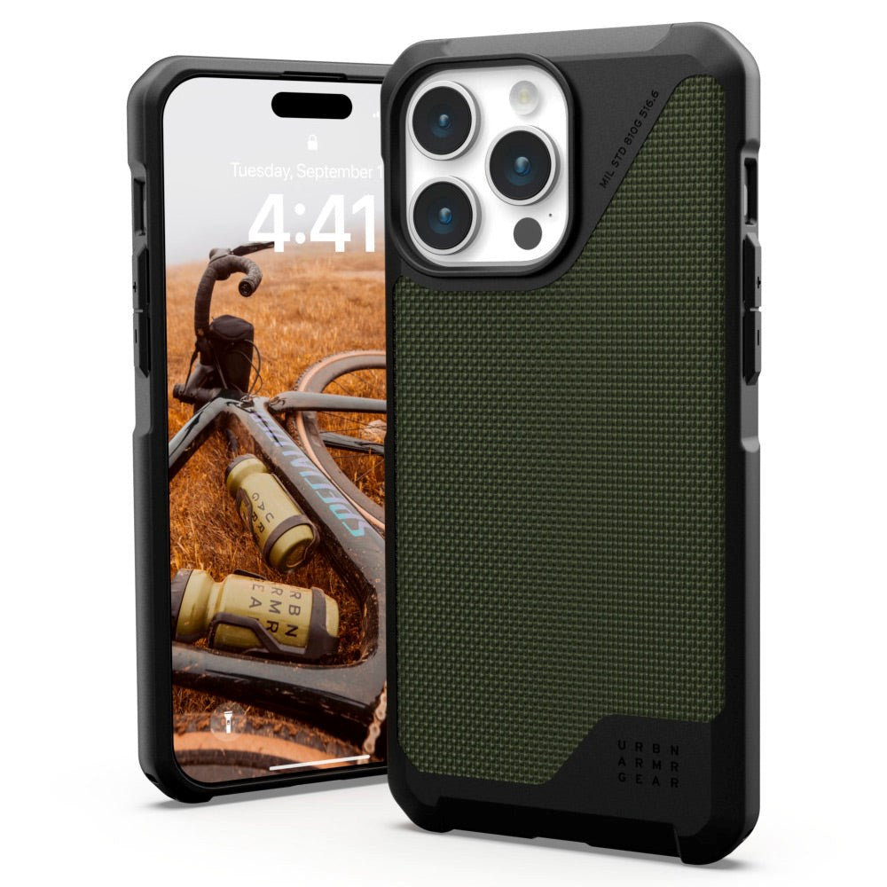 iPhone 15 Pro Max UAG METROPOLIS LT Series Skal - DuPont™ Kevlar - MagSafe Kompatibel - Olive