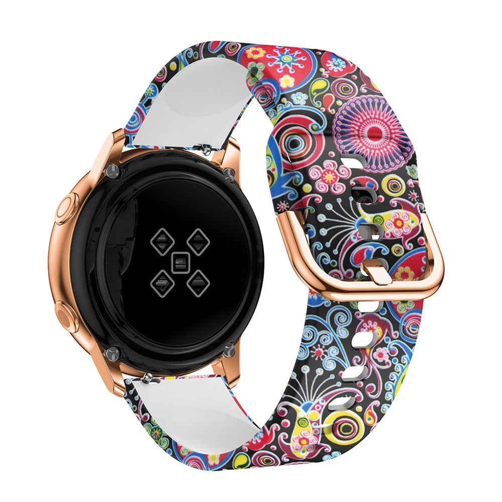 EIDERWOOD Universal (20mm) Smartwatch Silikonarmband - Paisleyblommor