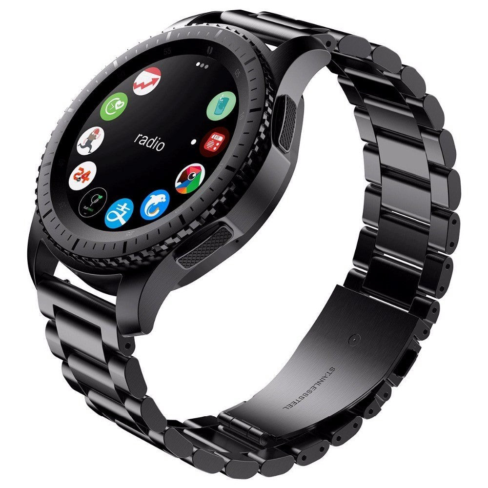 Universal rostfritt stål smartwatch -rem (22 mm) - Svart