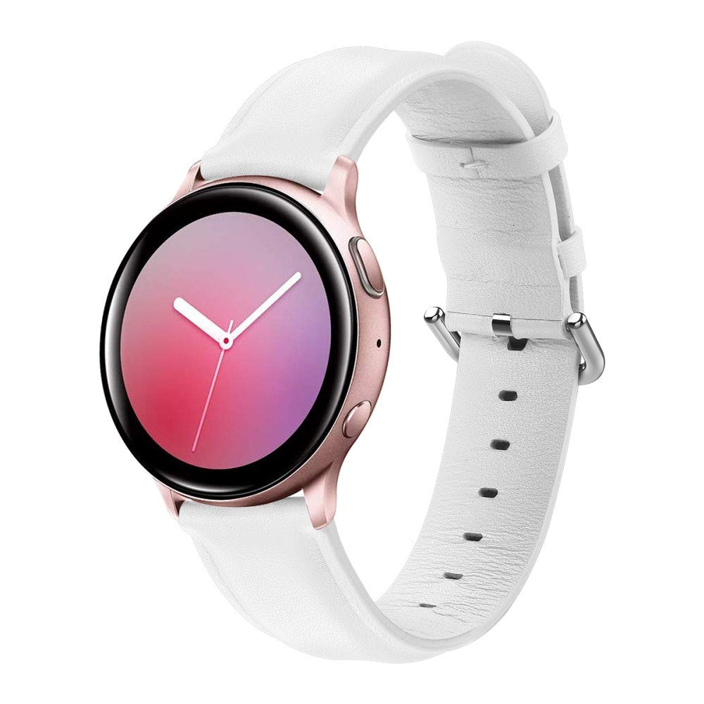 Universal smartwatch läderrem (20 mm) - Vit