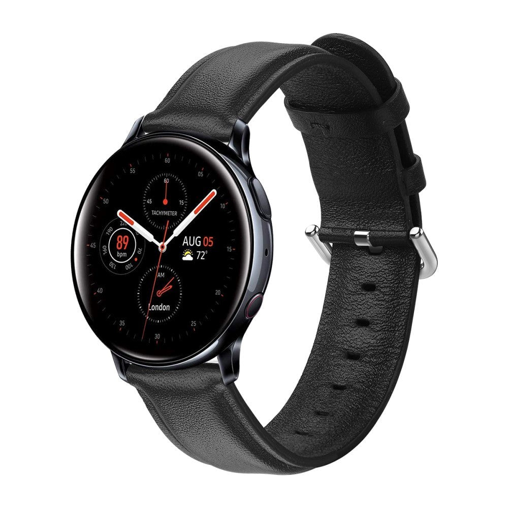 Universal smartwatch läderrem (20 mm) - Svart