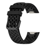 Fitbit Charge 6 / 5 Silikonarmband med Hål - Svart