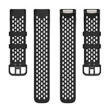 Fitbit Charge 6 / 5 Silikonarmband med Hål - Svart