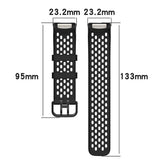 Fitbit Charge 6 / 5 Silikonarmband med Hål - Svart