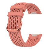 Fitbit Charge 6 / 5 Silikonarmband med Hål - Rosa