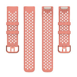 Fitbit Charge 6 / 5 Silikonarmband med Hål - Rosa